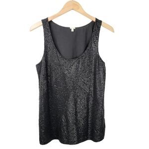 J Crew Sequin Tank Top S Metallic Gray Minimal NEW Mob Wives Glam Cocktail NEW